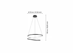 Hanglamp Ruotale Ø70cm 42W LED metaal zwart