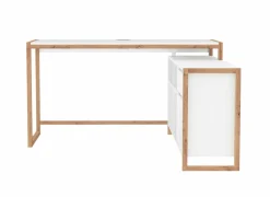 Hoekbureau Denver 139x142x75cm - decor - wit & artisanale eik