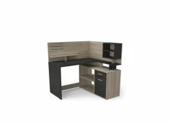 Hoekbureau Malicia 122x116x120cm - decor - zwart & eik