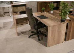 Hoekbureau Merida 160x144x75cm - melamine - bruin