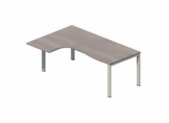 Hoekbureau Portico 180x120x73cm - melamine - nebraska & aluminium