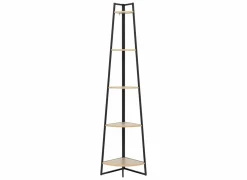 Hoekrek 32x32x180cm - hout & ijzer - beige