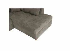 Hoeksalon Abby 311x170cm - stof - bruin met bedfunctie