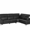 Hoeksalon After 295x232cm - leder - zwart met relax