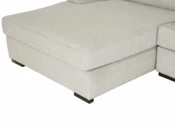 Hoeksalon Alcamo 331x184cm - stof - grijs met poef