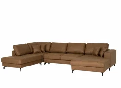 Hoeksalon Alicante 373x228cm - stof - cognac