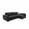 Hoeksalon Alster 268x161cm - stof - zwart met bedfunctie