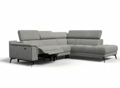Hoeksalon Amira 290x228cm - stof - grijs met relax
