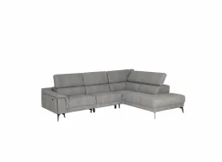 Hoeksalon Amira 290x228cm - stof - grijs met relax