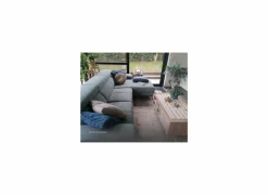 Hoeksalon Amira 290x228cm - stof - grijs met relax