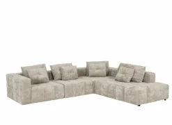 Hoeksalon Argus 327x283cm - stof - taupe