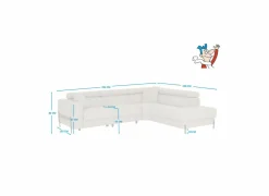 Hoeksalon Arkon 296x238cm - stof - taupe met relax