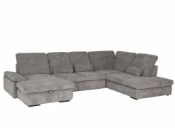 Hoeksalon Artus 371x260cm - stof - grijs