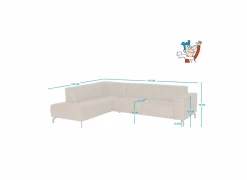 Hoeksalon Brenda 275x210cm - stof - cognac