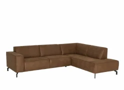 Hoeksalon Brenda 275x210cm - stof - cognac