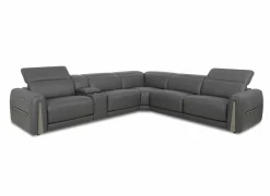 Hoeksalon Bush 322x290cm - leder - shalegrey