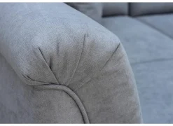 Hoeksalon Caro 272x197cm - stof - middengrijs met bedfunctie en opbergruimte