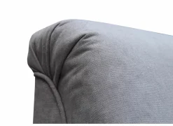 Hoeksalon Caro 272x197cm - stof - middengrijs met bedfunctie en opbergruimte