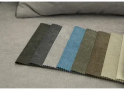 Hoeksalon Caro 272x197cm - stof - middengrijs met bedfunctie en opbergruimte