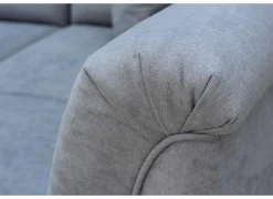 Hoeksalon Caro 272x197cm - stof - middengrijs met bedfunctie en opbergruimte