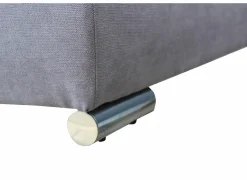 Hoeksalon Caro 272x197cm - stof - middengrijs met bedfunctie en opbergruimte