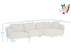 Hoeksalon Carre 311x154cm - stof - beige