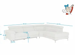 Hoeksalon Cell 295x232cm - stof - grijs