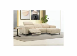 Hoeksalon Cine 277x168cm - stof - taupe met relax