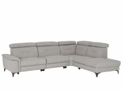 Hoeksalon Cosa 295x229cm - stof - grijs met 2 elektrische relaxen