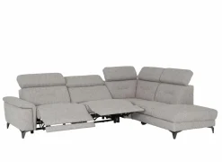 Hoeksalon Cosa 295x229cm - stof - grijs met 2 elektrische relaxen