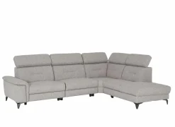 Hoeksalon Cosa 295x229cm - stof - grijs met 2 elektrische relaxen