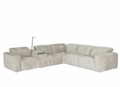 Hoeksalon Crow 334x301cm - stof - turtledove met 3 relaxen