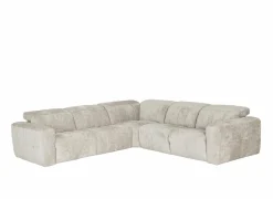 Hoeksalon Crow 301x301cm - stof - turtledove met 2 elektrische relaxen