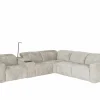 Hoeksalon Crow 334x301cm - stof - turtledove met 2 elektrische relaxen