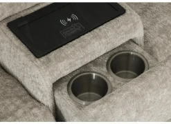 Hoeksalon Crow 334x301cm - stof - turtledove met 2 elektrische relaxen