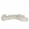 Hoeksalon Down 330x370cm - stof - crème met relax & opbergruimte