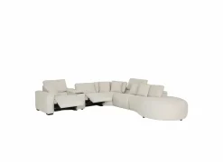 Hoeksalon Down 330x370cm - stof - crème met relax & opbergruimte