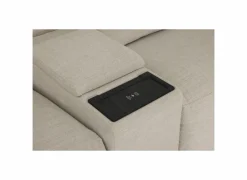 Hoeksalon Down 330x370cm - stof - crème met relax & opbergruimte