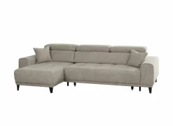 Hoeksalon Dragor 296x179cm - stof - grijs met bedfunctie