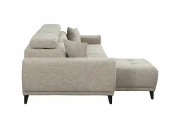 Hoeksalon Dragor 296x179cm - stof - grijs met bedfunctie