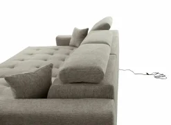 Hoeksalon Dragor 296x179cm - stof - grijs met bedfunctie