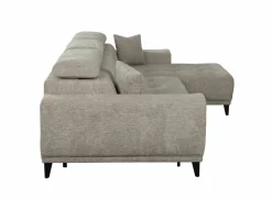 Hoeksalon Dragor 296x179cm - stof - grijs met bedfunctie