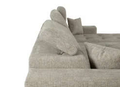 Hoeksalon Dragor 296x179cm - stof - grijs met bedfunctie