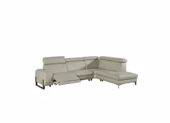 Hoeksalon Durham 304x230cm - stof - lichtgrijs met relax