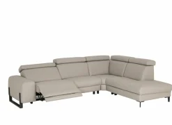 Hoeksalon Durham 304x230cm - stof - lichtgrijs met relax