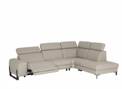 Hoeksalon Durham 304x230cm - stof - lichtgrijs met relax