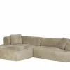 Hoeksalon Eder 310x190cm - stof - taupe