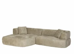 Hoeksalon Eder 310x190cm - stof - taupe