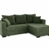 Hoeksalon Elmau 235x169cm - stof - groen met bedfunctie & opbergruimte