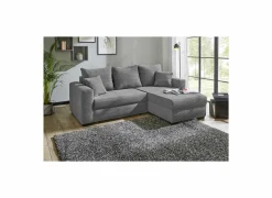 Hoeksalon Elmau 235x169cm - stof - grijs met bedfunctie & opbergruimte